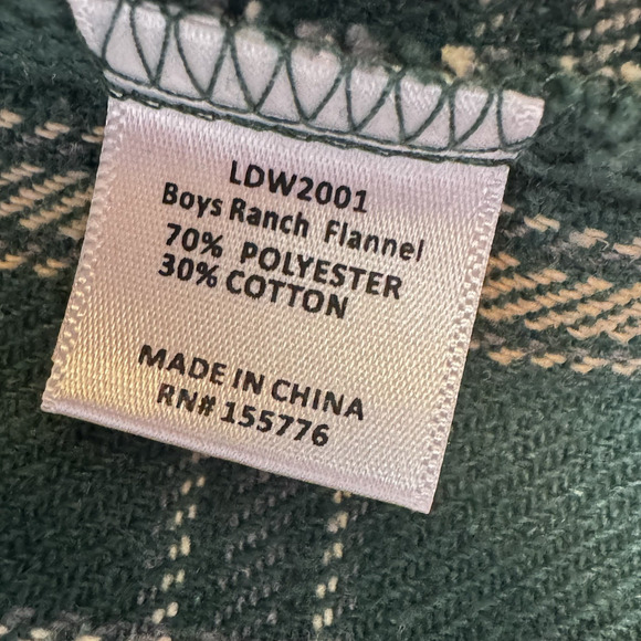 Properly Tied Boys Ranch Flannel Plaid Shirt Size 6 Green Layering Outdoor - Picture 4 of 7